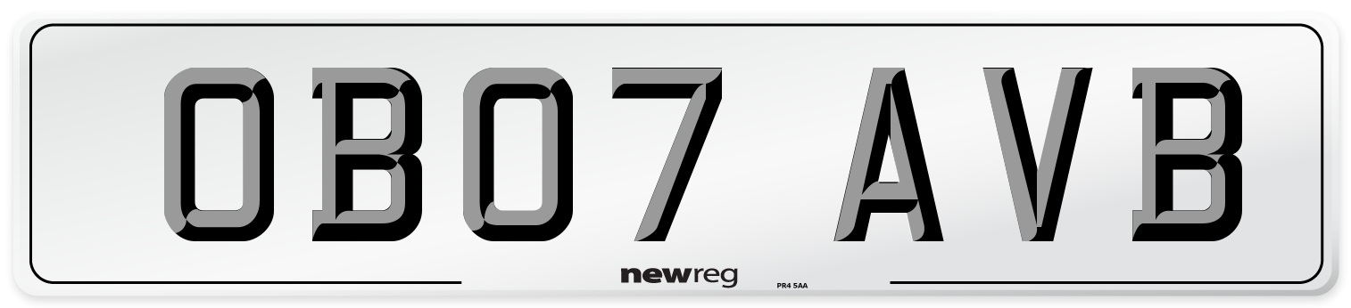 OB07 AVB Number Plate from New Reg